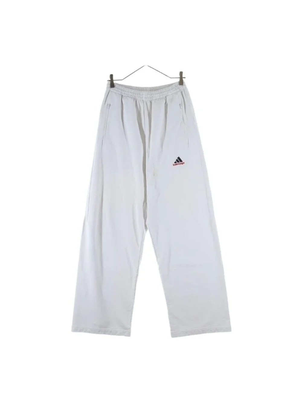 Balenciaga Adidas Logo Embroidery Wide Sweatshirt Pants White